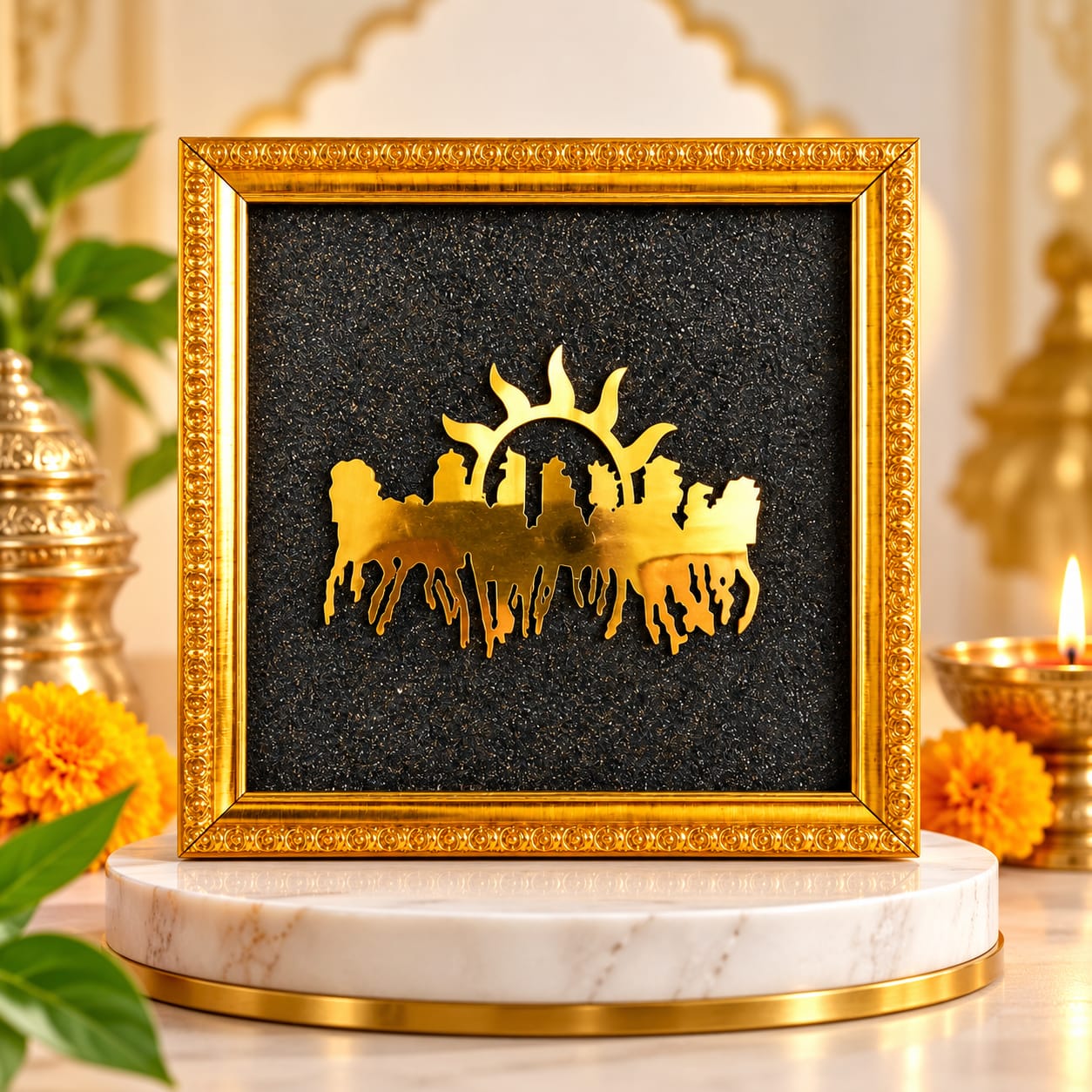 🐎 7 Running Horses Pyrite Vastu Frame